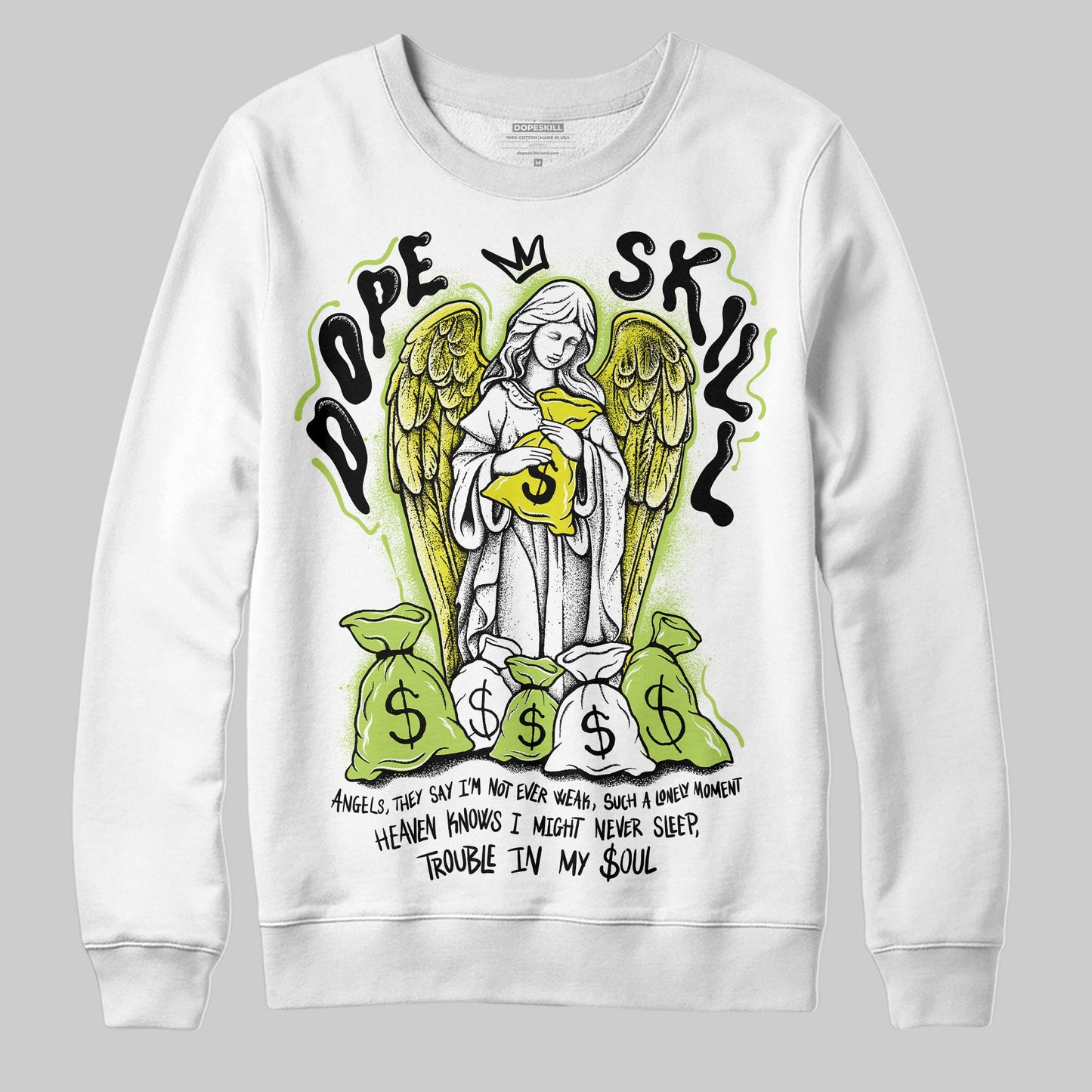 Bright Cactus 13s DopeSkill Sweatshirt Angels Graphic