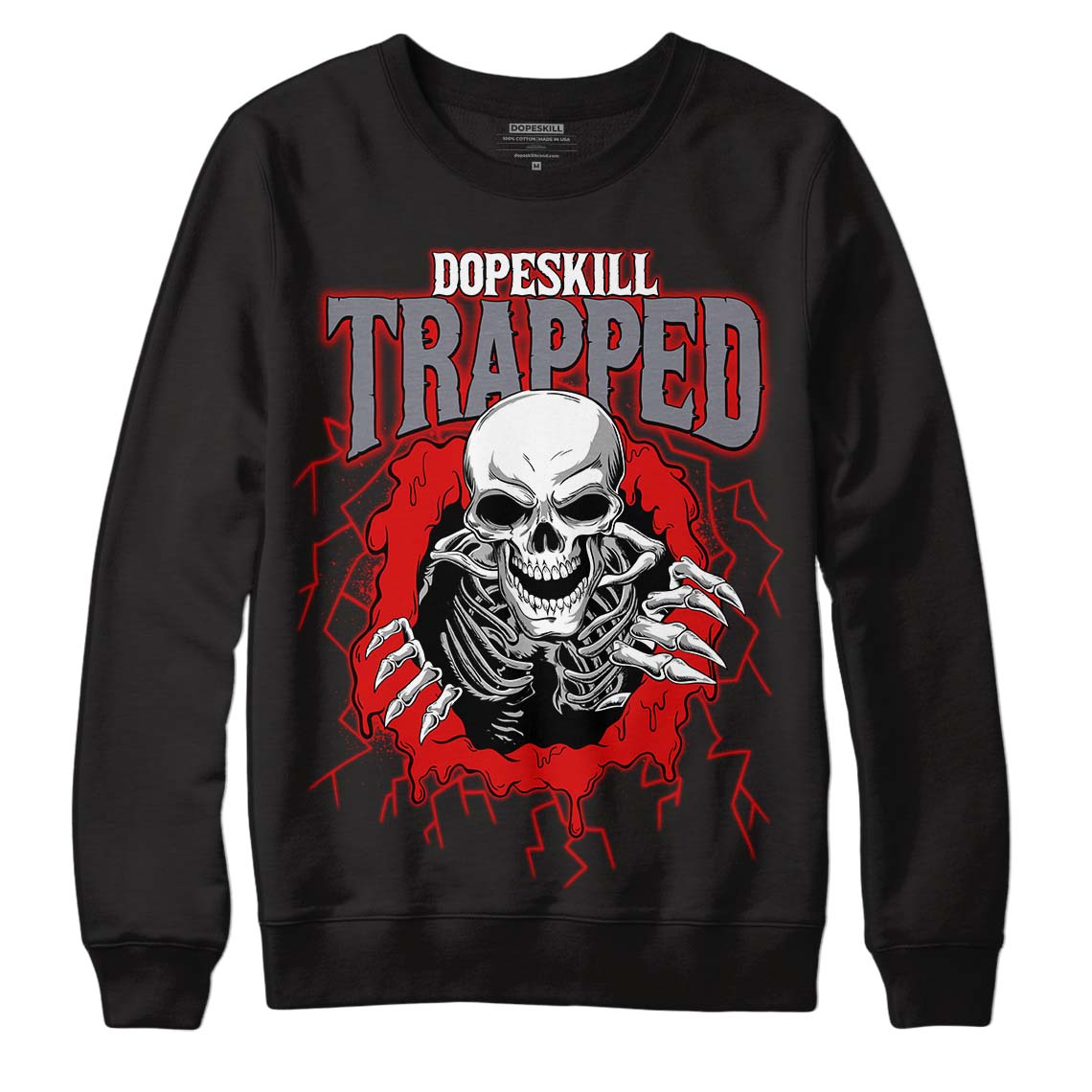 Gym Red 9s DopeSkill Sweatshirt Trapped Halloween Graphic