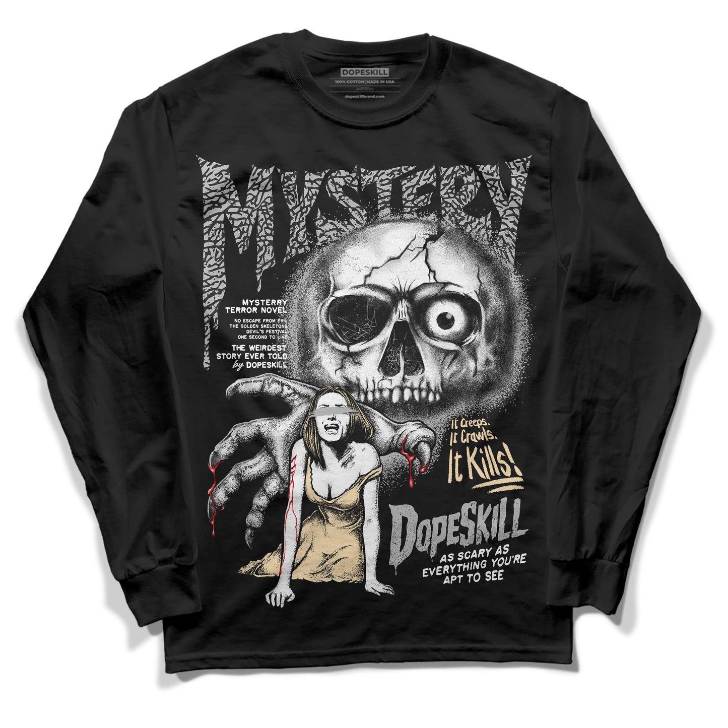 Off Noir 3s DopeSkill Long Sleeve T-Shirt Mystery Ghostly Grasp Graphic