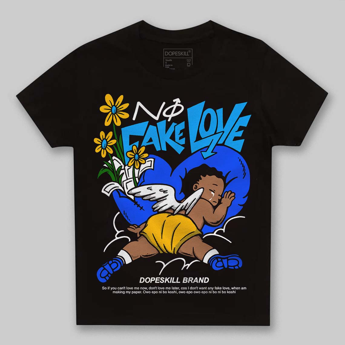 Royal Blue Collection DopeSkill Toddler Kids T-shirt No Fake Love Graphic