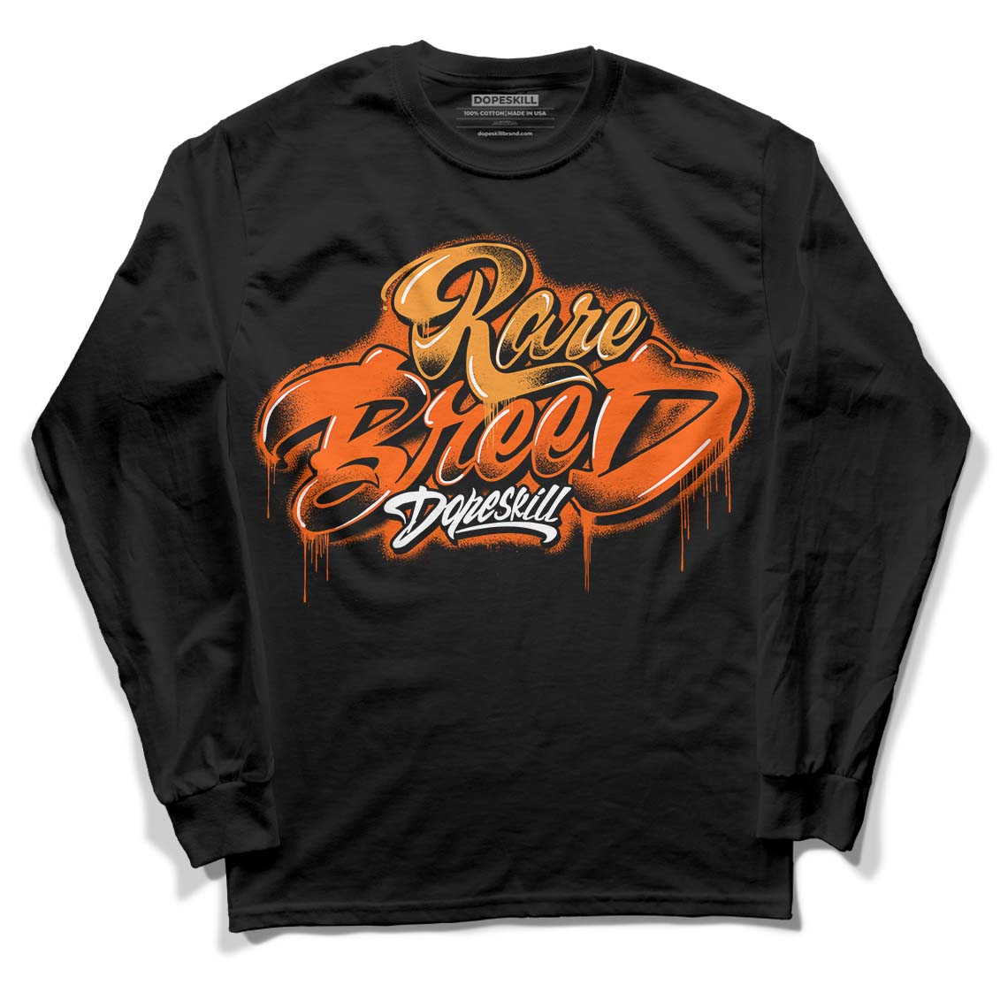 Brilliant Orange 12s DopeSkill Long Sleeve T-Shirt Rare Breed Type Graphic