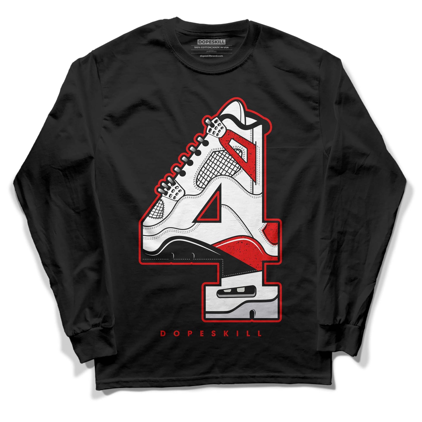 Red Cement 4S DopeSkill Long Sleeve T-Shirt No.4 Graphic