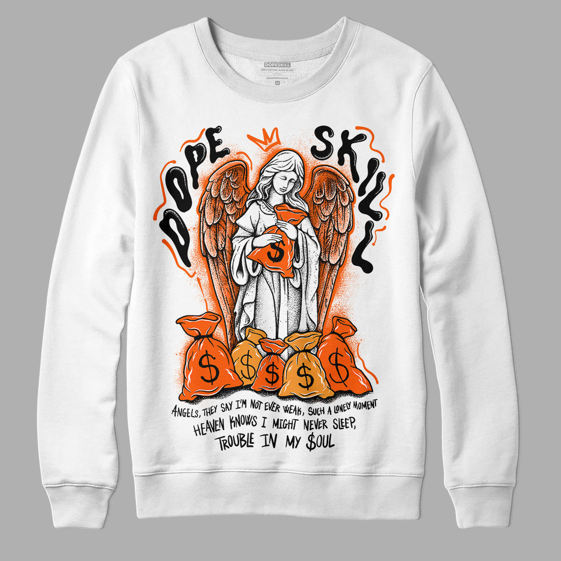 Brilliant Orange 12s DopeSkill Sweatshirt Angels Graphic
