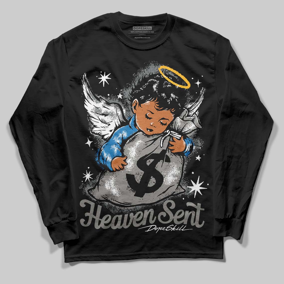 Cool Grey 9s DopeSkill Long Sleeve T-Shirt Heaven Sent Graphic