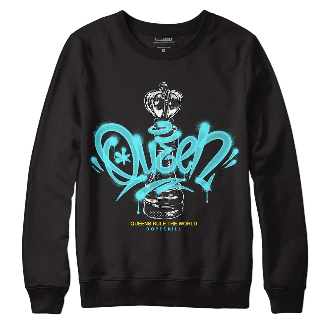 Aqua 5s DopeSkill Sweatshirt Queen Chess Graphic