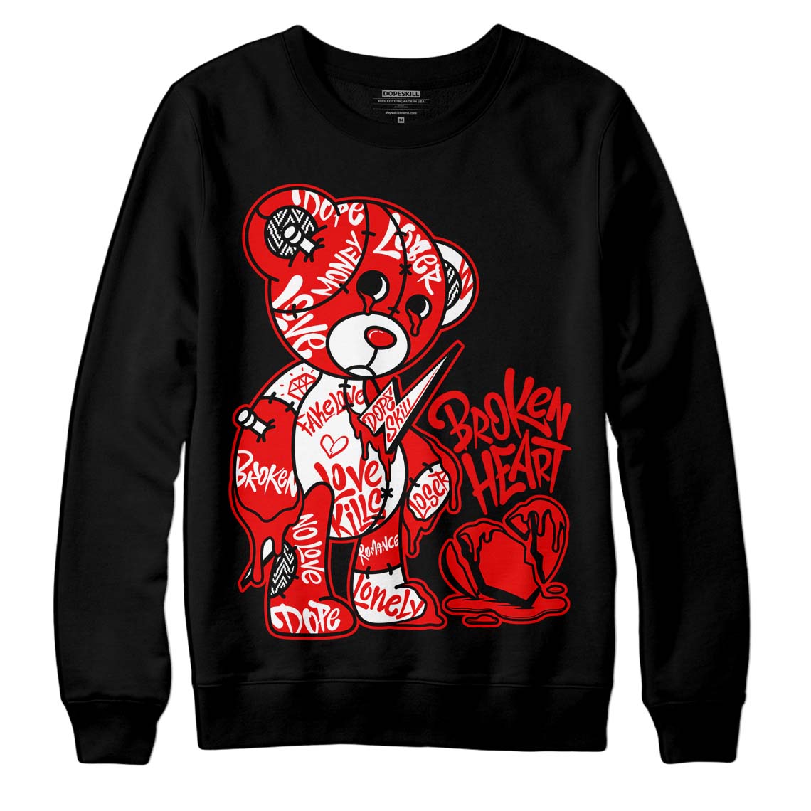 Cherry 12s DopeSkill Sweatshirt Broken Heart Graphic