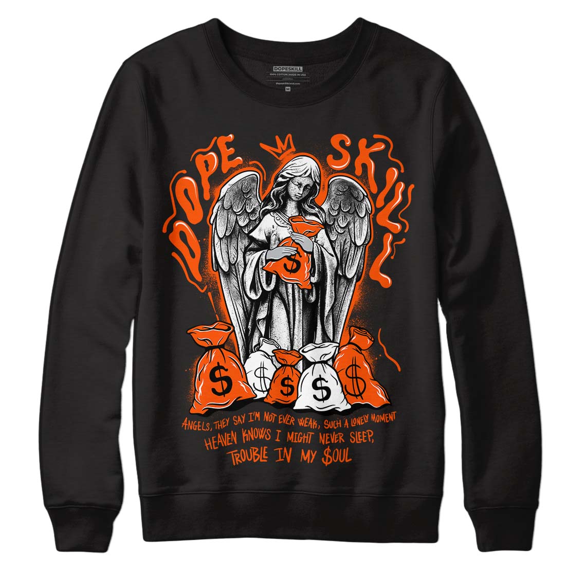 Orange Milk DopeSkill Sweatshirt Angels Graphic