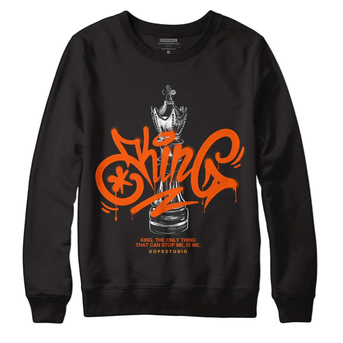Brilliant Orange 12s DopeSkill Sweatshirt King Chess Graphic