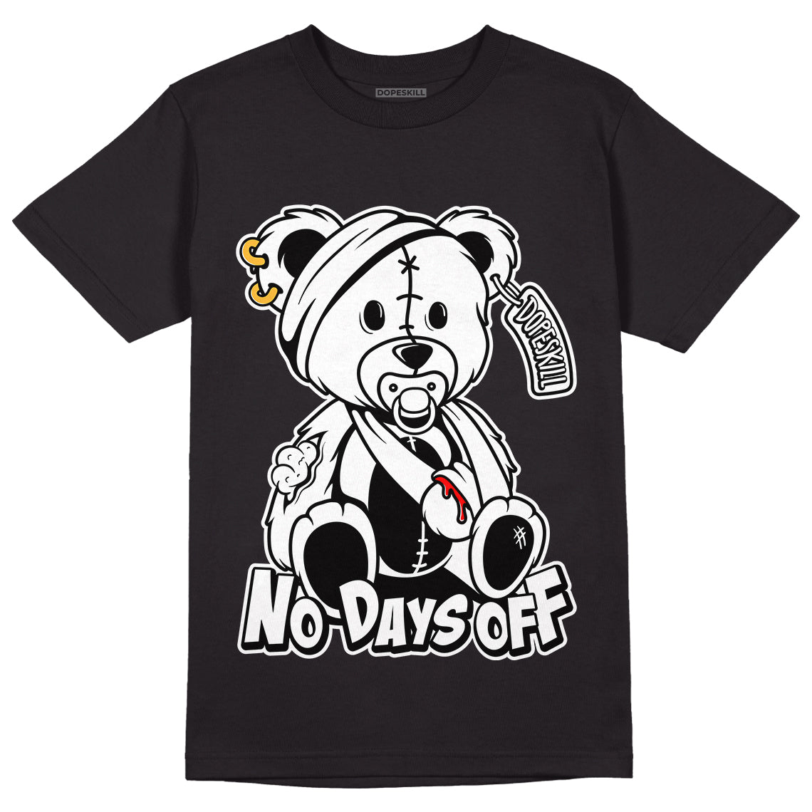 Dunk Low Panda White Black DopeSkill T-Shirt Hurt Bear Graphic