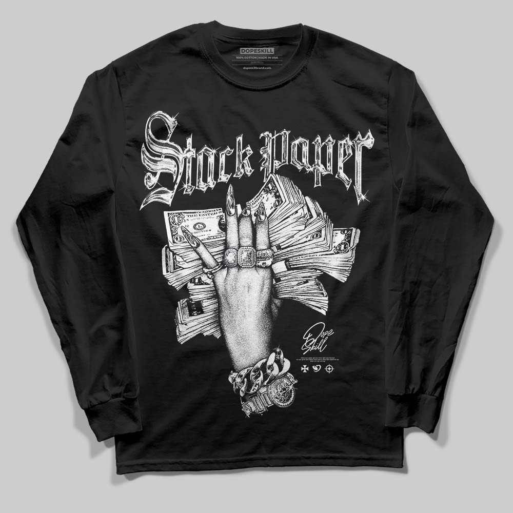 Black and White Collection DopeSkill Long Sleeve T-Shirt Stack Paper Graphic