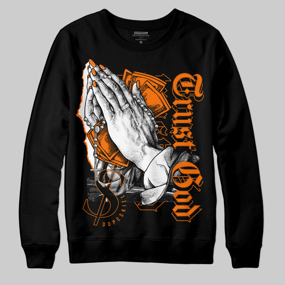 Dunk Low Magma Orange DopeSkill Sweatshirt Trust God Graphic