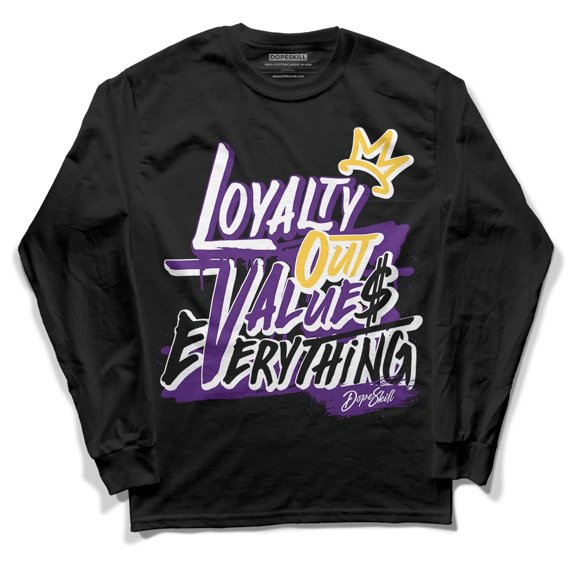 Field Purple 12s DopeSkill Long Sleeve T-Shirt LOVE Graphic