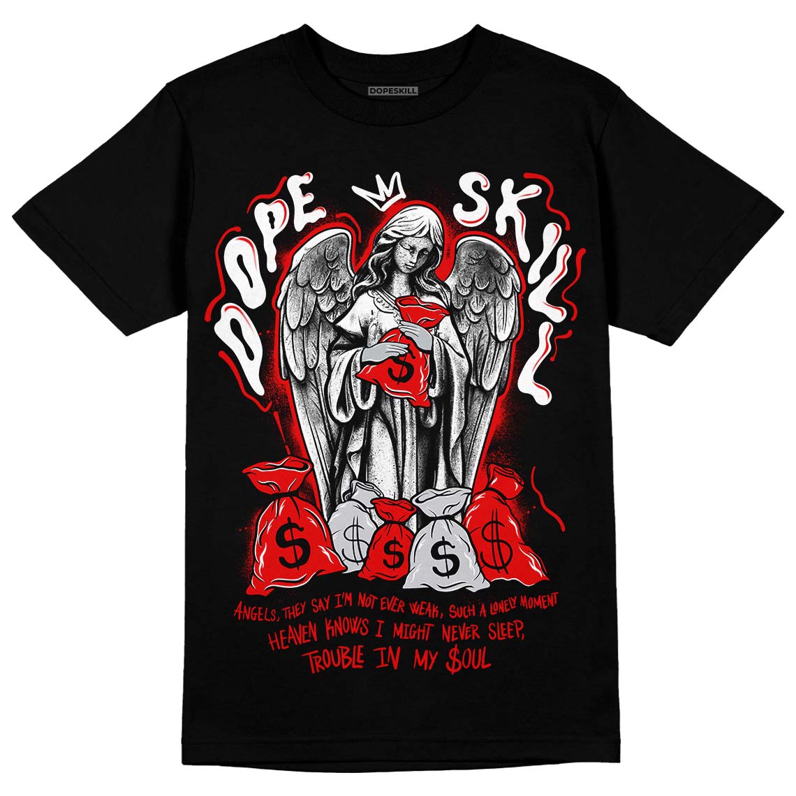 Red Cement 4S DopeSkill T-Shirt Angels Graphic