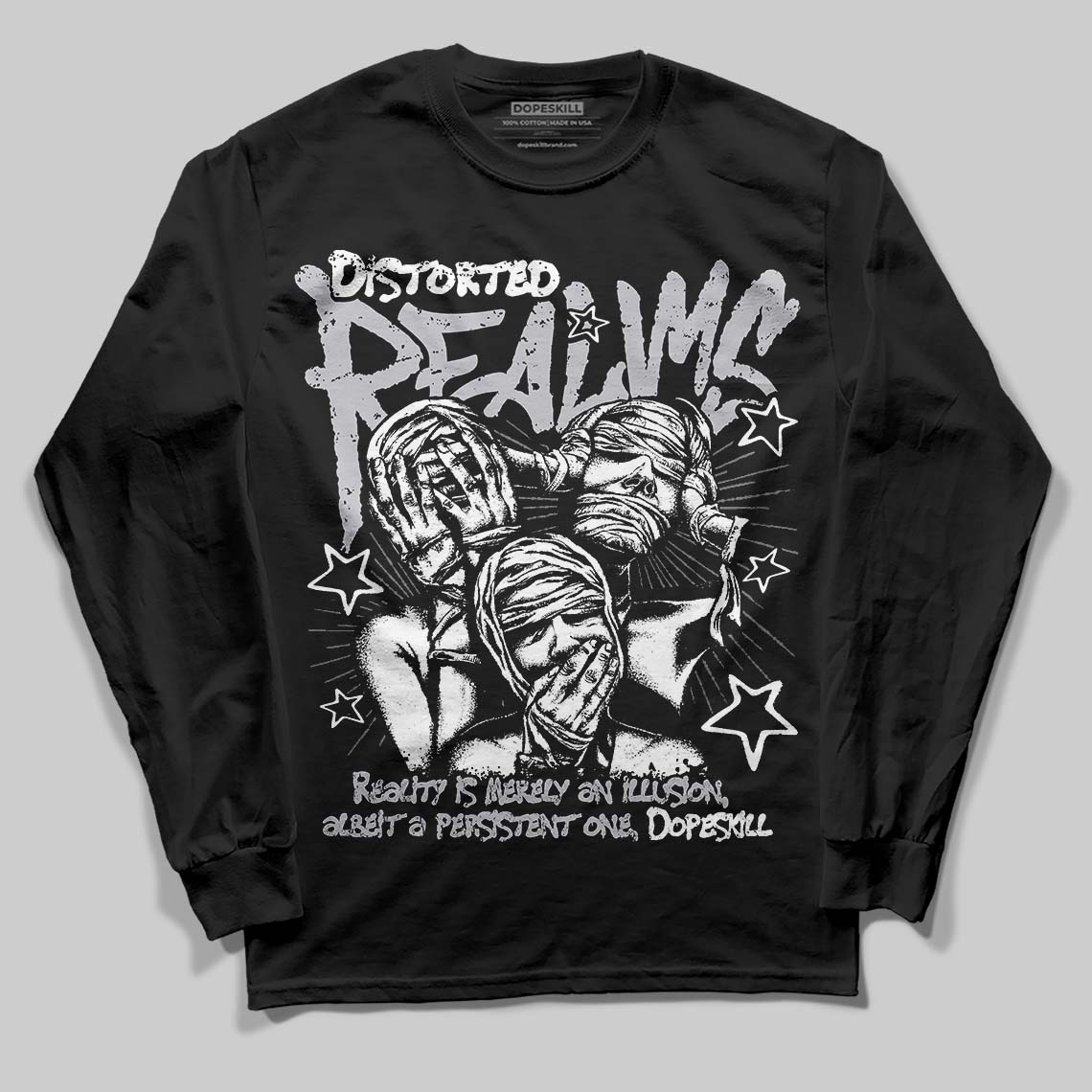 Grey Collection DopeSkill Long Sleeve T-Shirt Distorted Realms Graphic