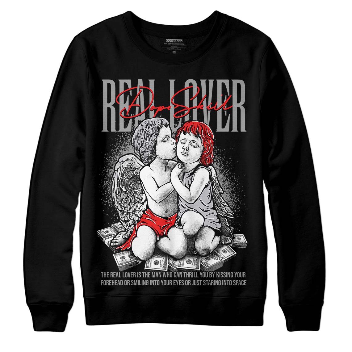 Grey Collection DopeSkill Sweatshirt Real Lover Graphic