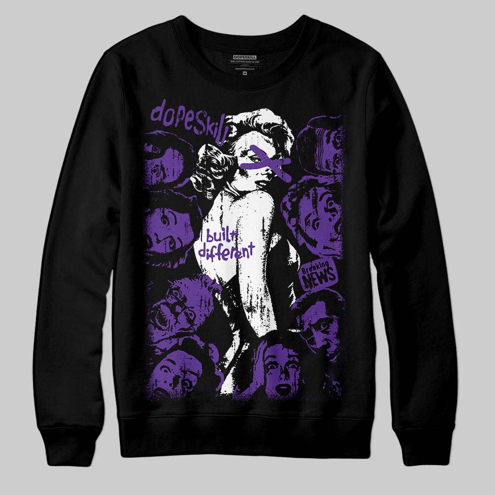 PURPLE Collection DopeSkill Sweatshirt Built Different Graphic
