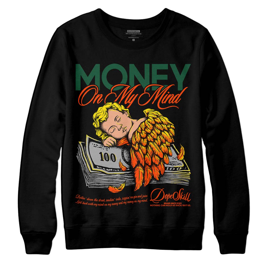 Dunk Low Team Dark Green Orange DopeSkill Sweatshirt MOMM Graphic