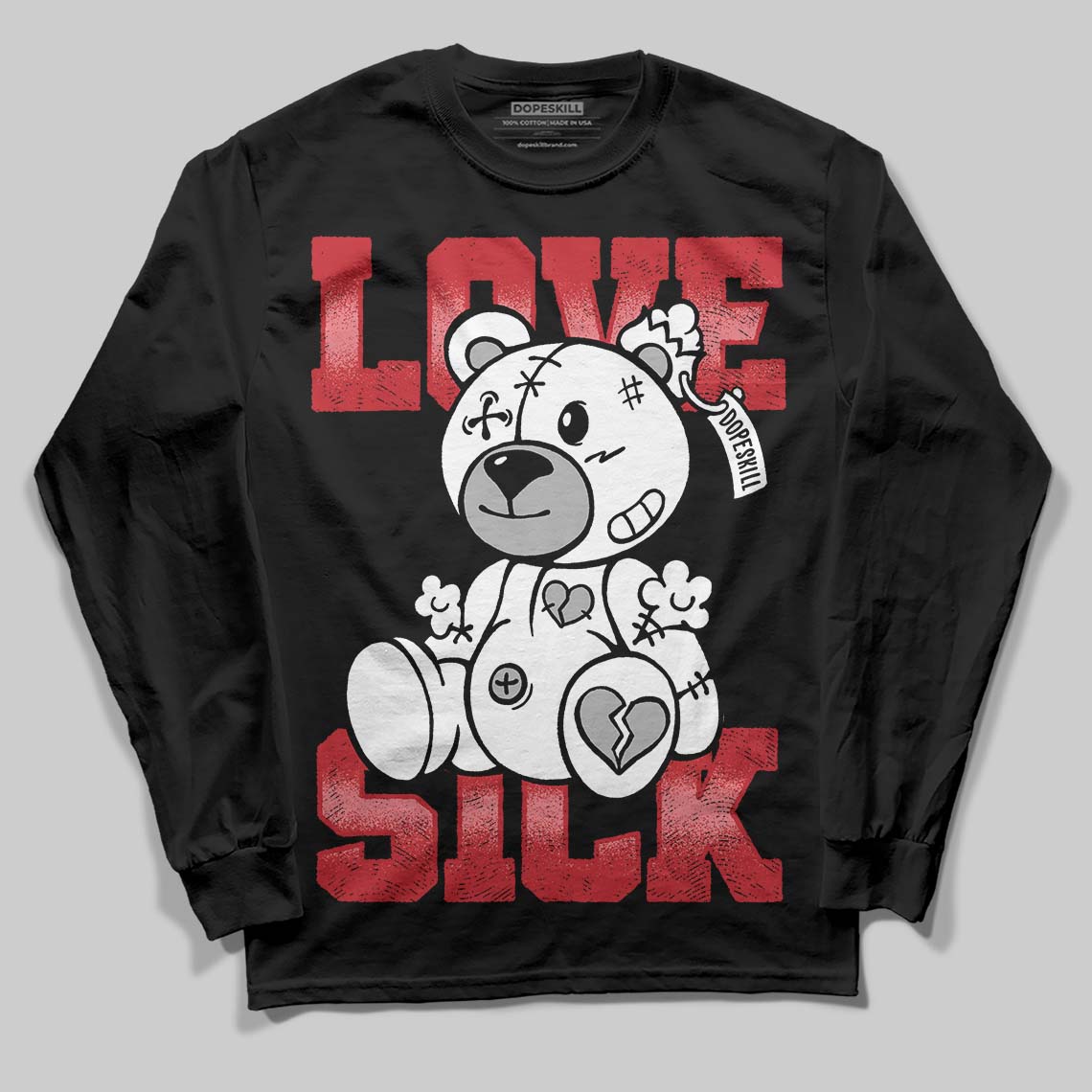 Bred 11s DopeSkill Long Sleeve T-Shirt Love Sick Graphic
