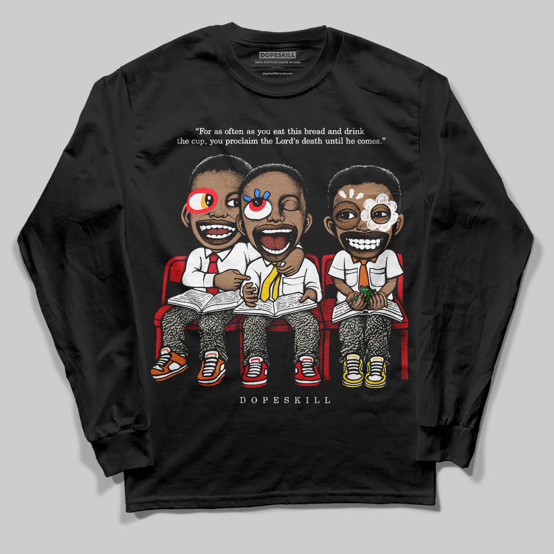 Fire Red 3s DopeSkill Long Sleeve T-Shirt First Sunday Graphic