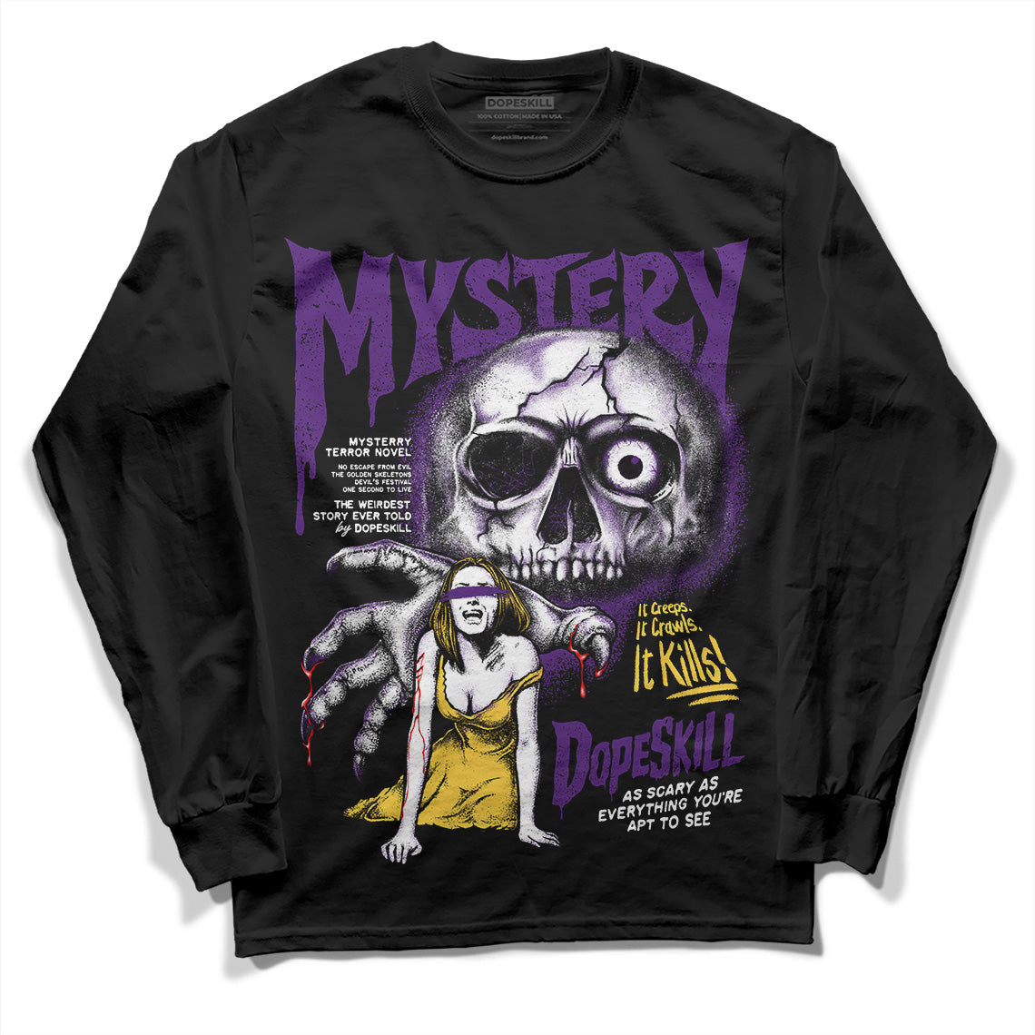 Field Purple 12s DopeSkill Long Sleeve T-Shirt Mystery Ghostly Grasp Graphic