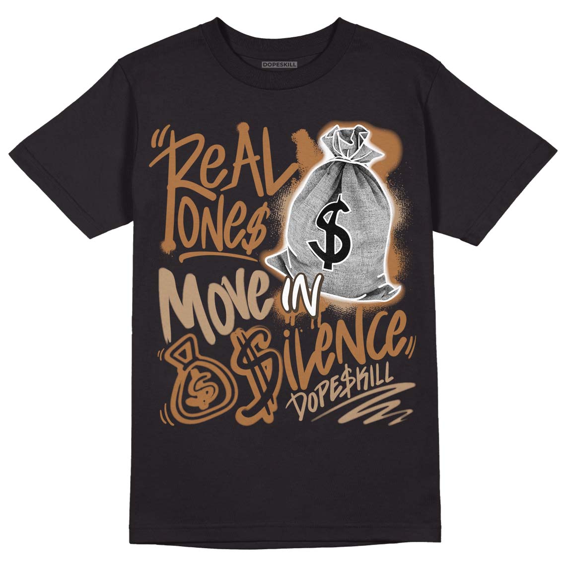 Palomino 3s DopeSkill T-Shirt Real Ones Move In Silence Graphic