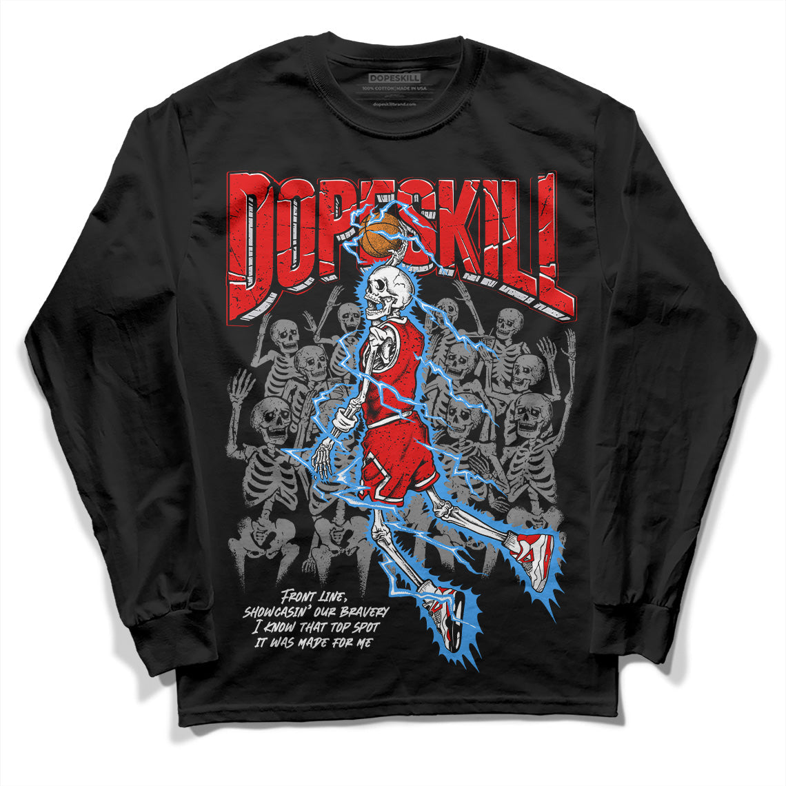 Red Cement 4S DopeSkill Long Sleeve T-Shirt Thunder Dunk Graphic