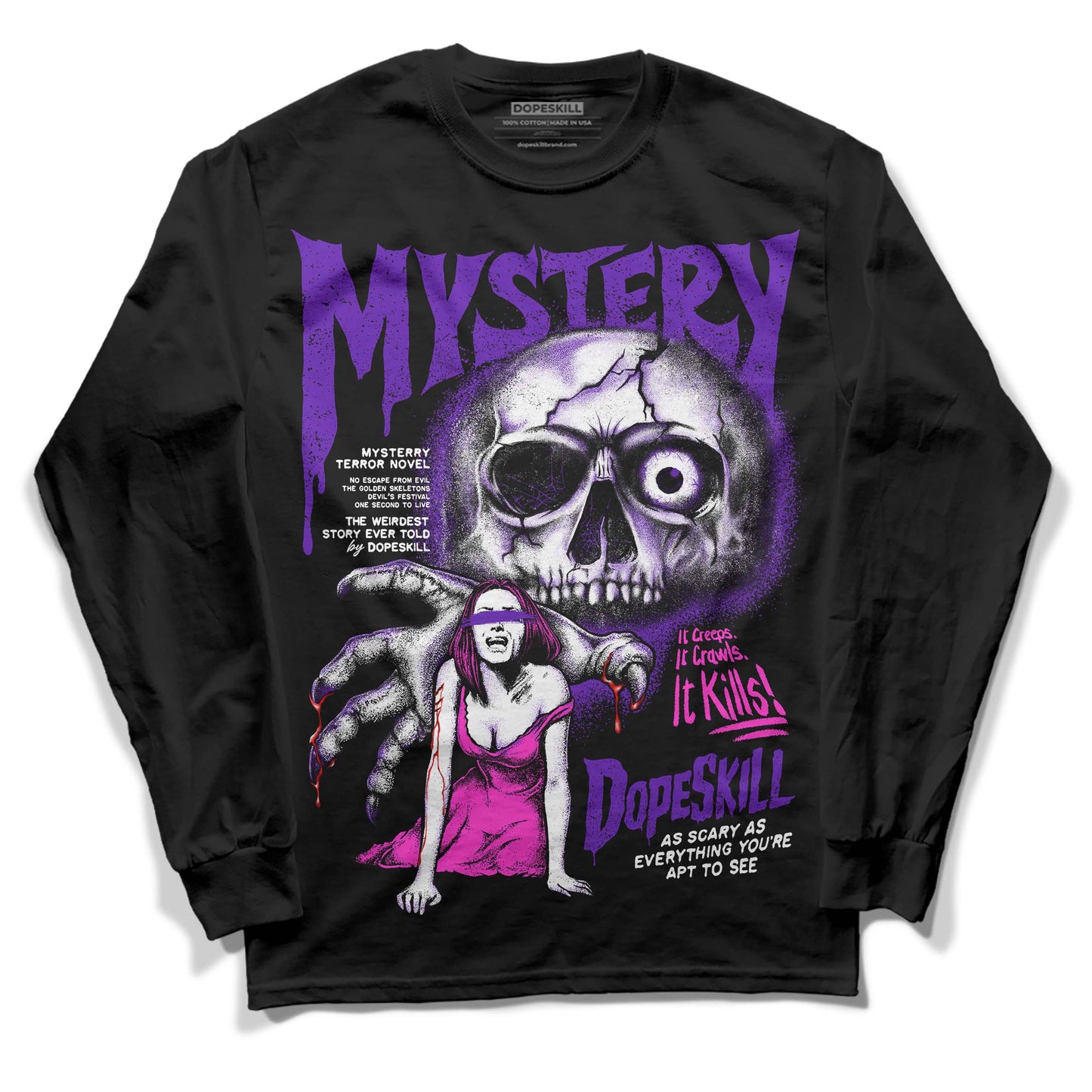Court Purple 13s DopeSkill Long Sleeve T-Shirt Mystery Ghostly Grasp Graphic