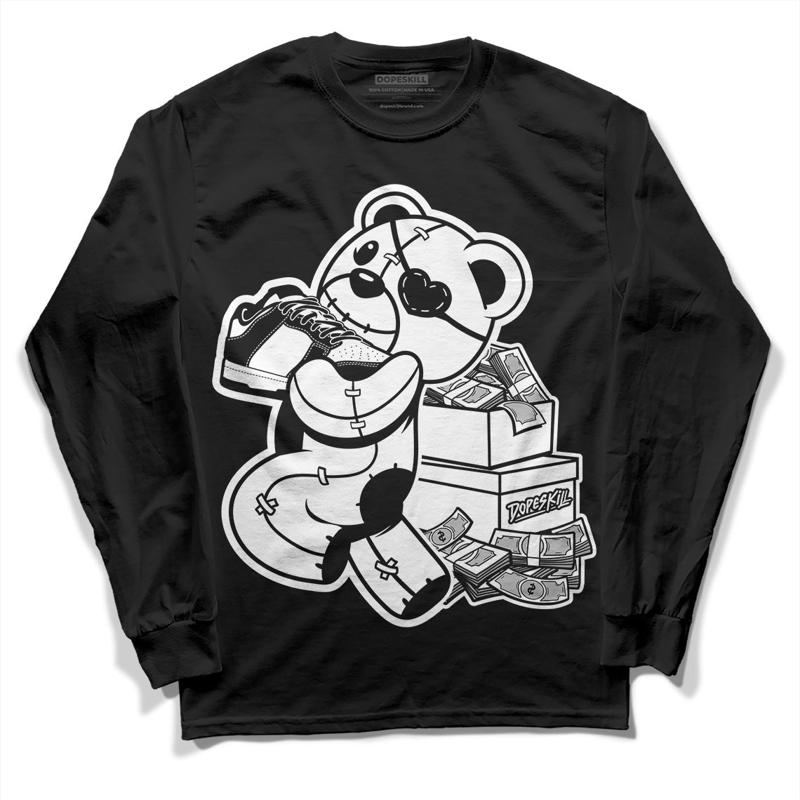 Panda White Black Dunk Low DopeSkill Long Sleeve T-Shirt Bear Steals Sneaker Graphic