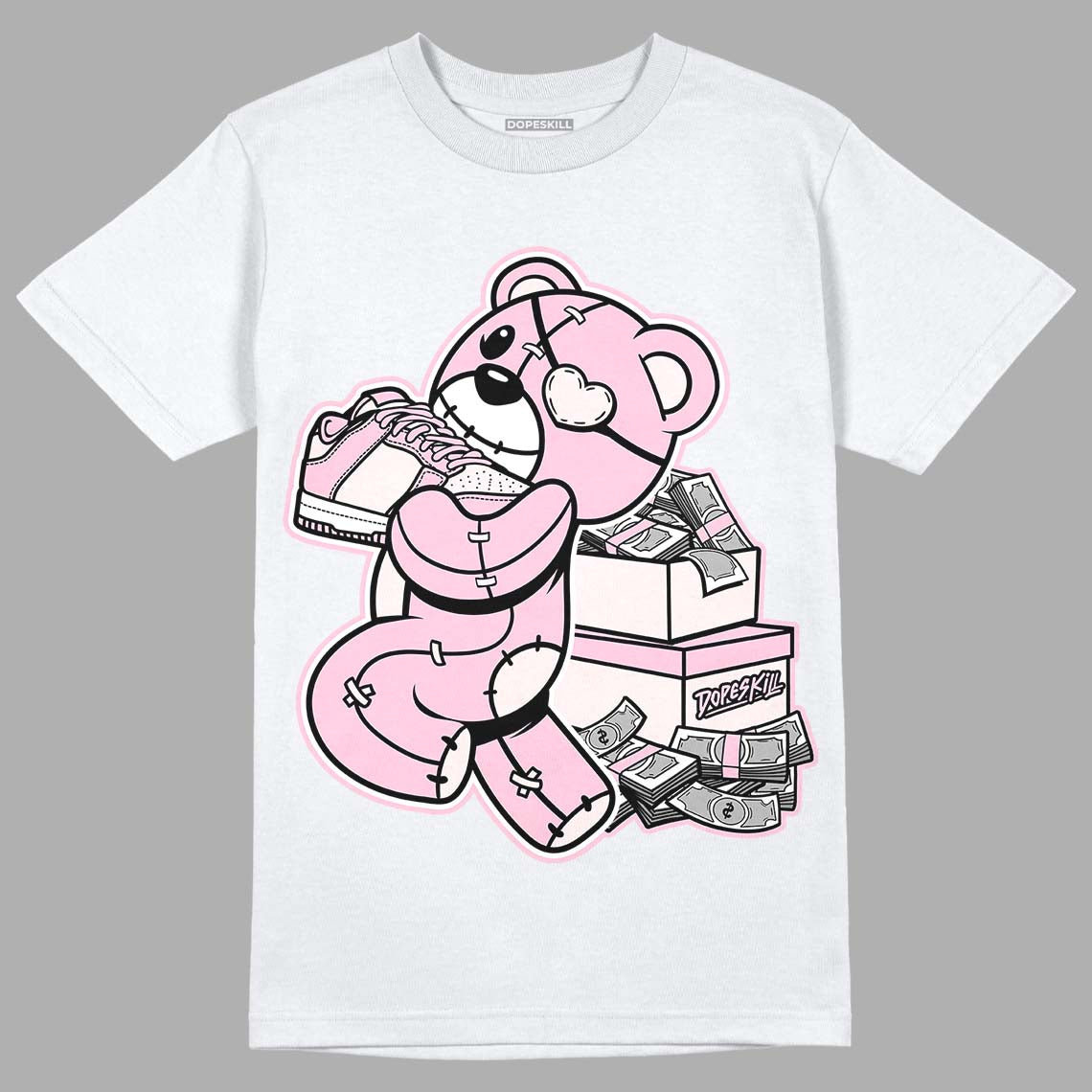 Dunk Low Pink Foam DopeSkill T-Shirt Bear Steals Sneaker Graphic