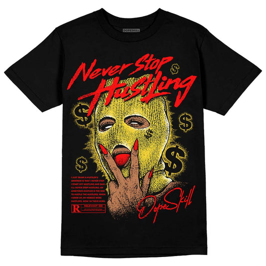 Black Tour Yellow AJ 4 Thunder DopeSkill Unisex T-Shirt Never Stop Hustling Graphic