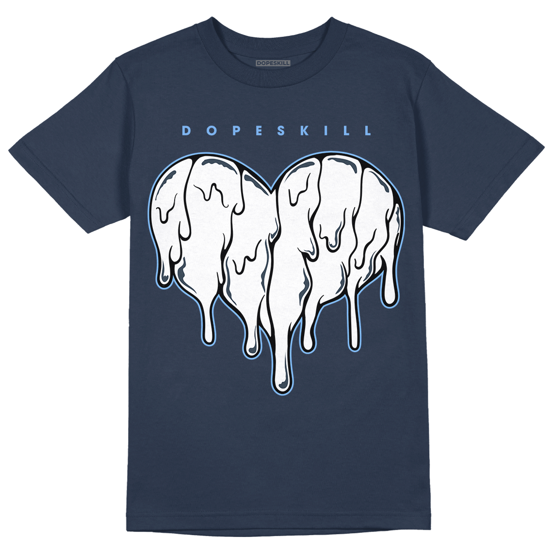 AJ 6 Midnight Navy DopeSkill T-shirt Slime Drip Heart Graphic