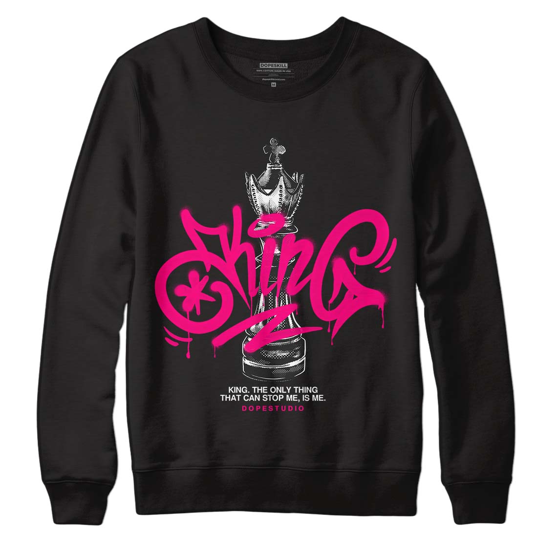 Fierce Pink 1s DopeSkill Sweatshirt King Chess Graphic