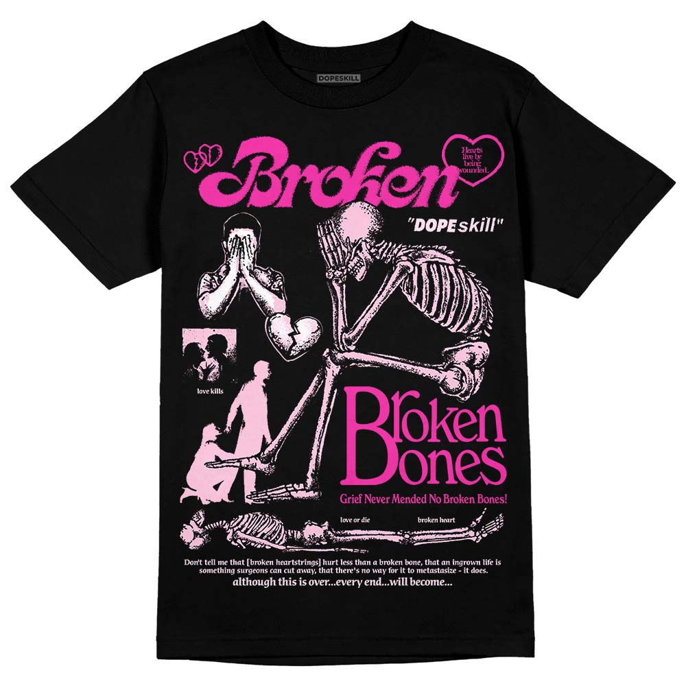 Triple Pink Dunk DopeSkill T-Shirt Broken Bones Graphic