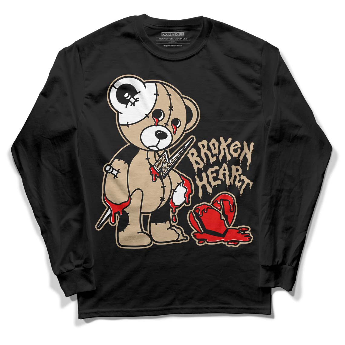 TAN Collection DopeSkill Long Sleeve T-Shirt Broken Heart Graphic