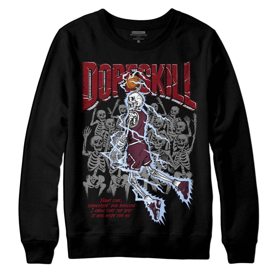 Burgundy 5s DopeSkill Sweatshirt Thunder Dunk Graphic