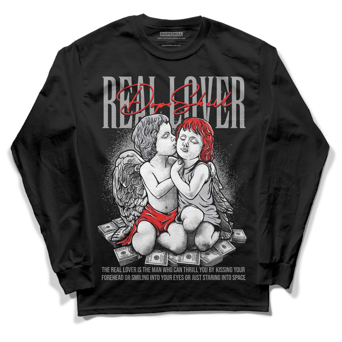 Grey Collection DopeSkill Long Sleeve T-Shirt Real Lover Graphic