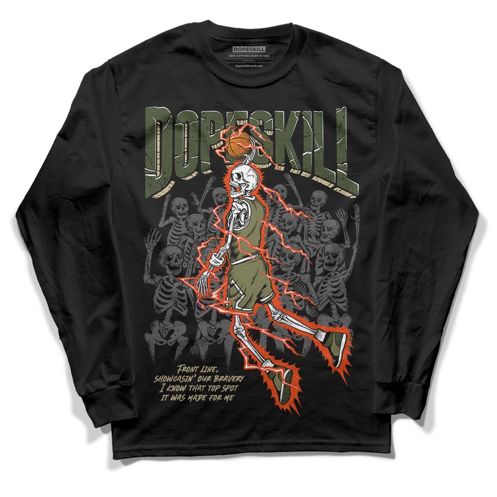 Olive Collection DopeSkill Long Sleeve T-Shirt Thunder Dunk Graphic