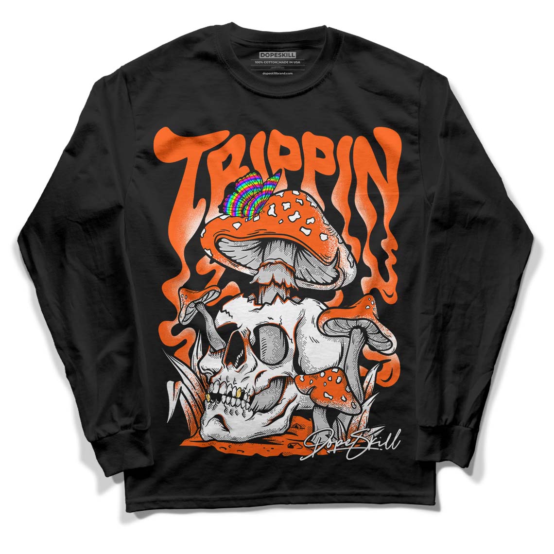 Orange Milk DopeSkill Long Sleeve T-Shirt Trippin Graphic