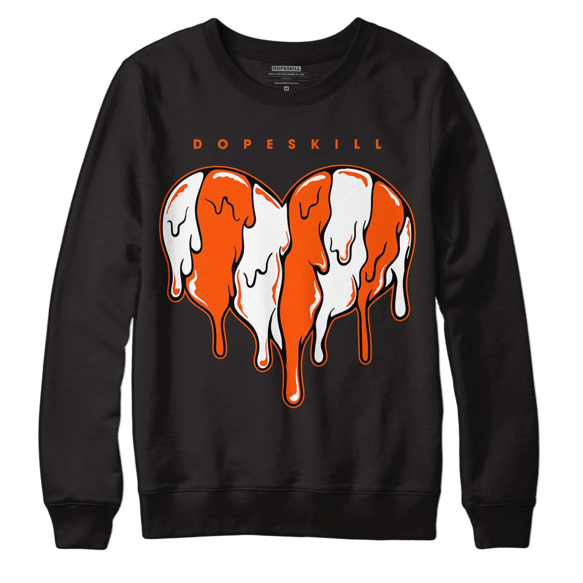 Orange Milk DopeSkill Sweatshirt Slime Drip Heart Graphic