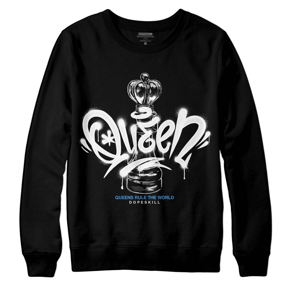 Midnight Navy 3s DopeSkill Sweatshirt Queen Chess Graphic
