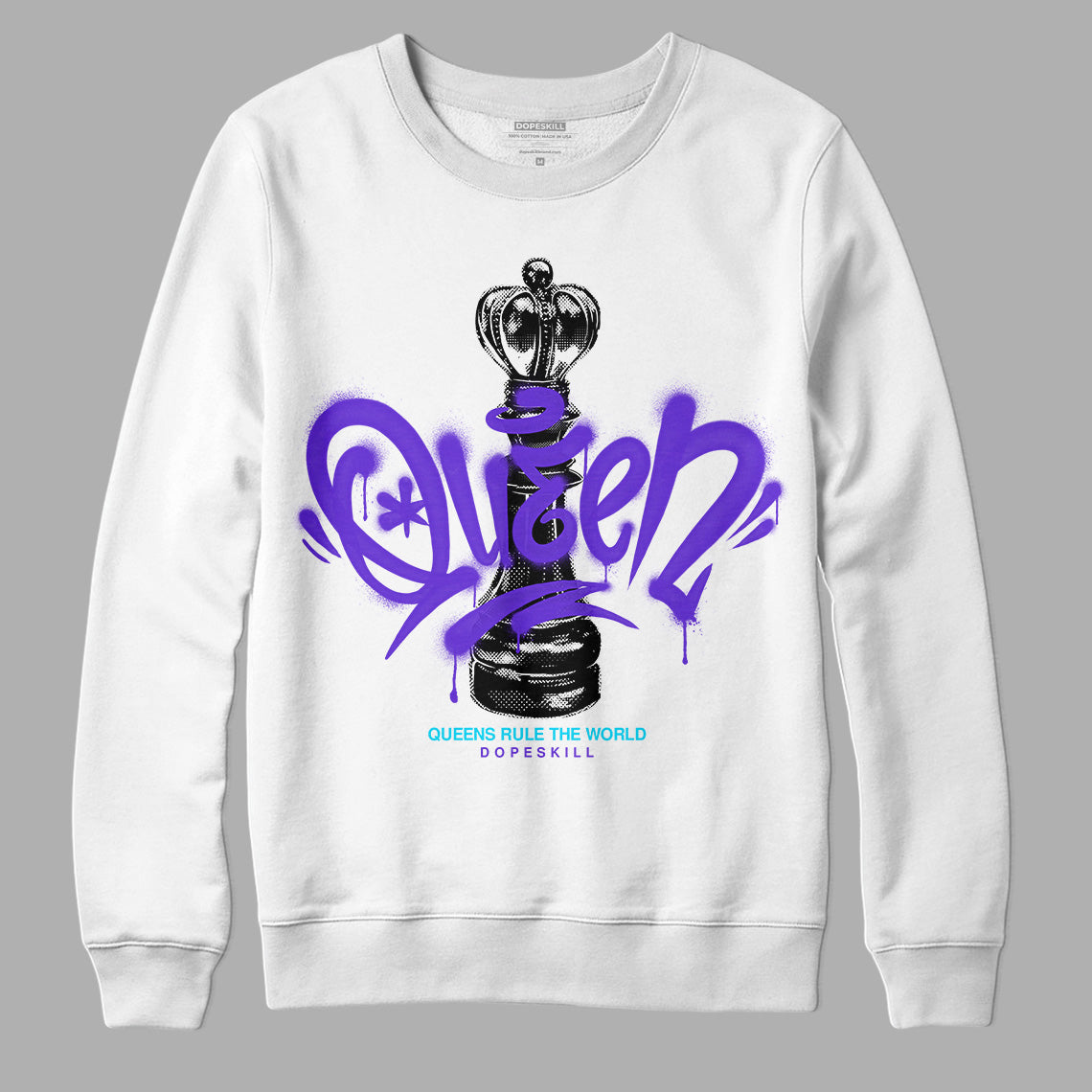 Aqua 6s DopeSkill Sweatshirt Queen Chess Graphic