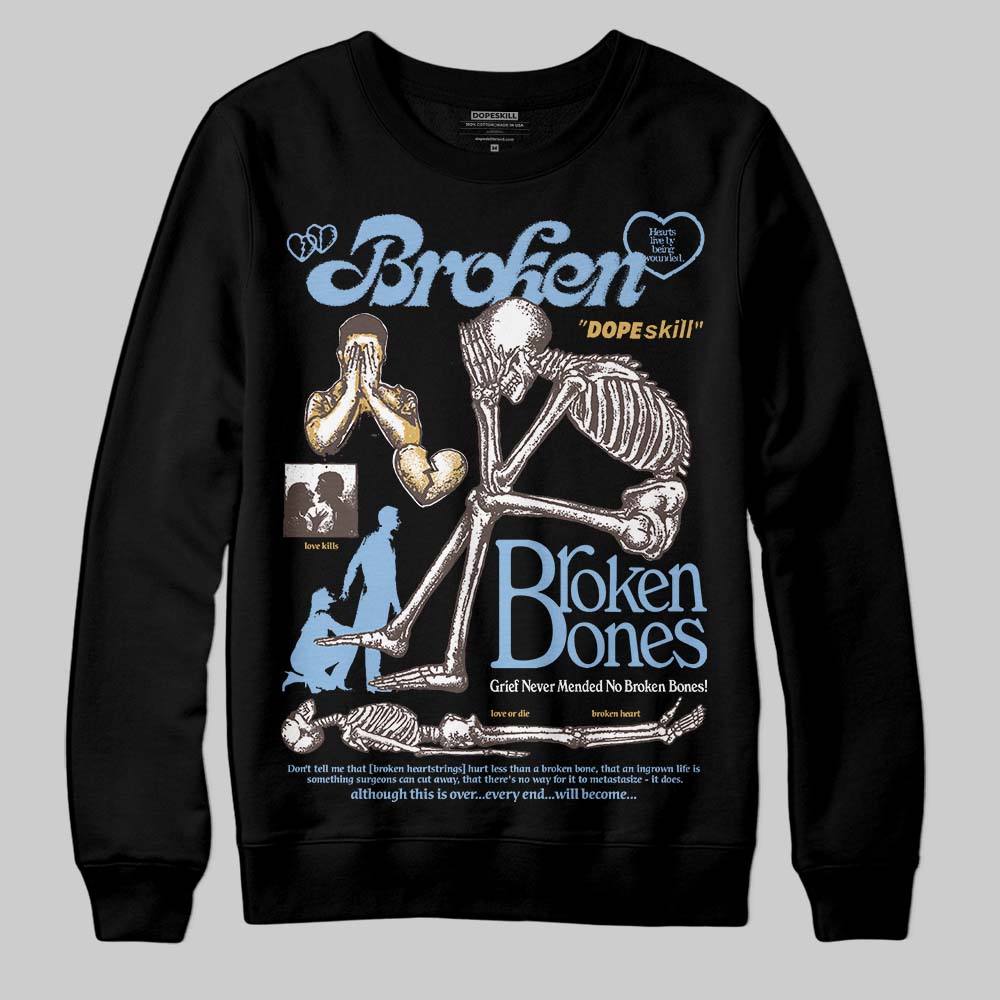 Handball Spezial Light Blue DopeSkill Sweatshirt Broken Bones Graphic