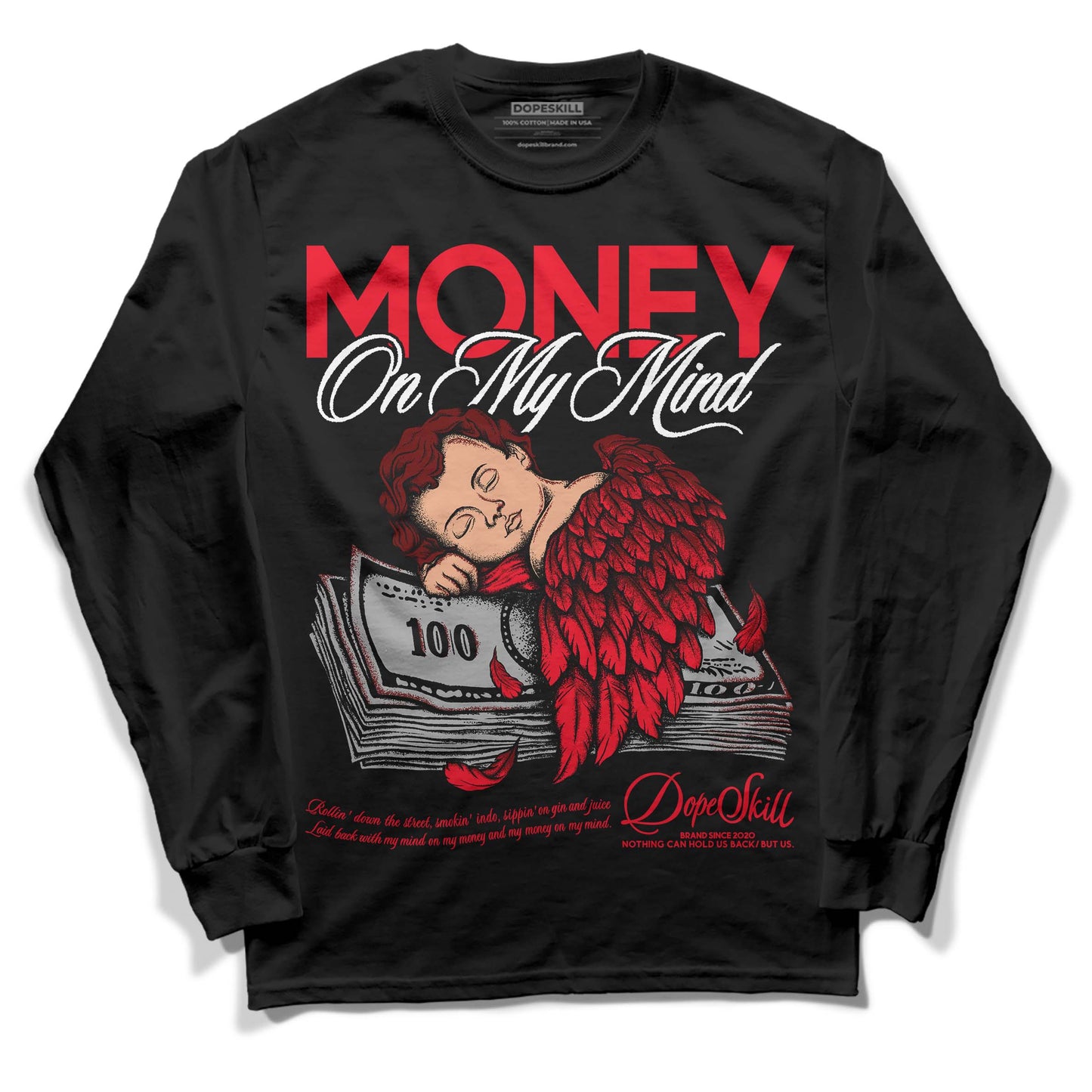 Red Thunder 4s DopeSkill Long Sleeve T-Shirt MOMM Graphic
