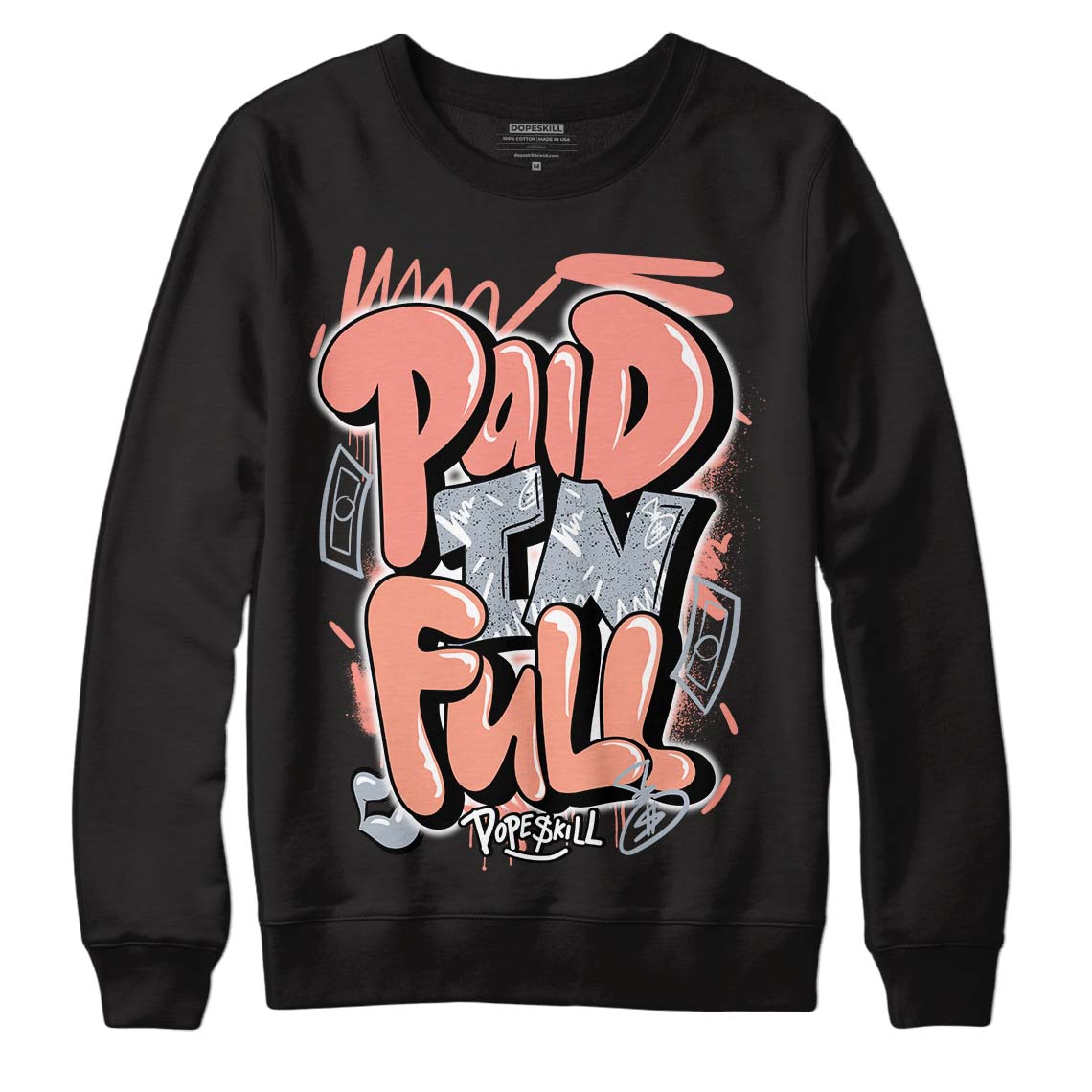 Crimson Bliss 5s DopeSkill Sweatshirt New Paid In Full Graphic