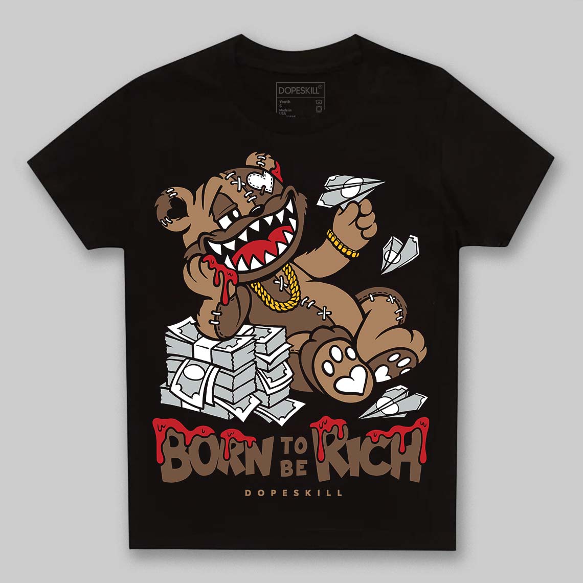 Olive 9s DopeSkill Toddler Kids T-shirt Born To Be Rich Graphic