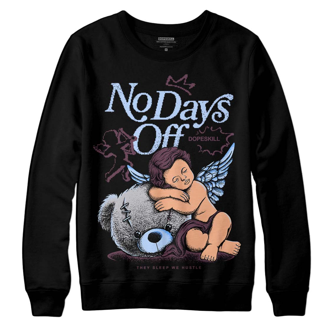 Burgundy 5s DopeSkill Sweatshirt New No Days Off Graphic