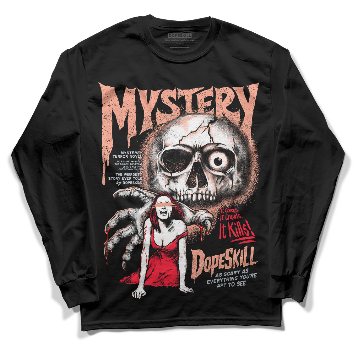 Crimson Bliss 5s DopeSkill Long Sleeve T-Shirt Mystery Ghostly Grasp Graphic