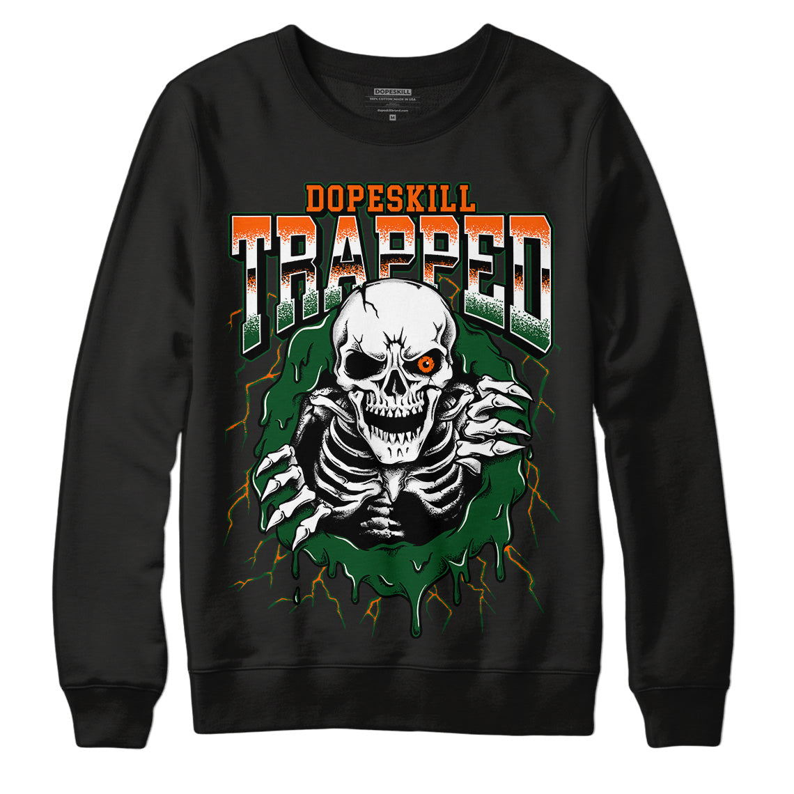 Dunk Low Team Dark Green Orange DopeSkill Sweatshirt Trapped Halloween Graphic