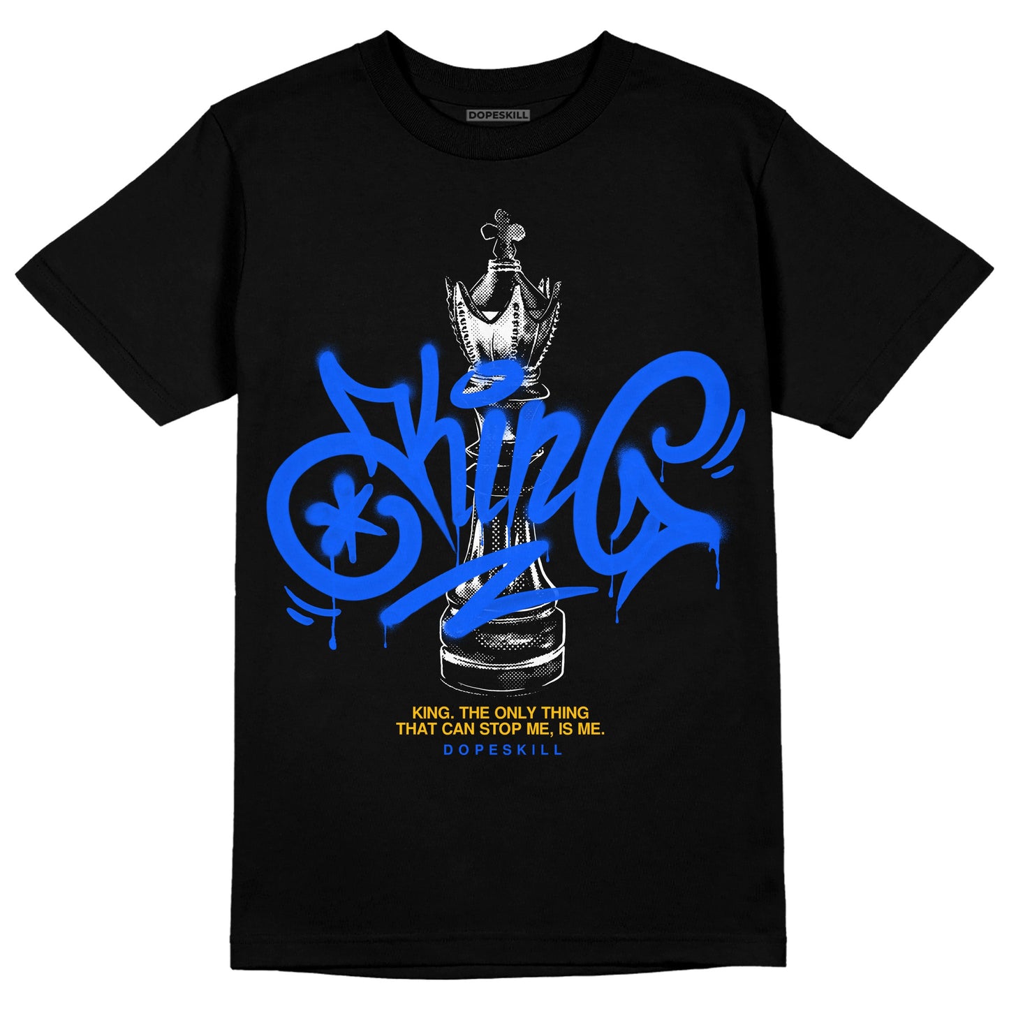 Royal Blue Collection DopeSkill T-Shirt King Chess Graphic