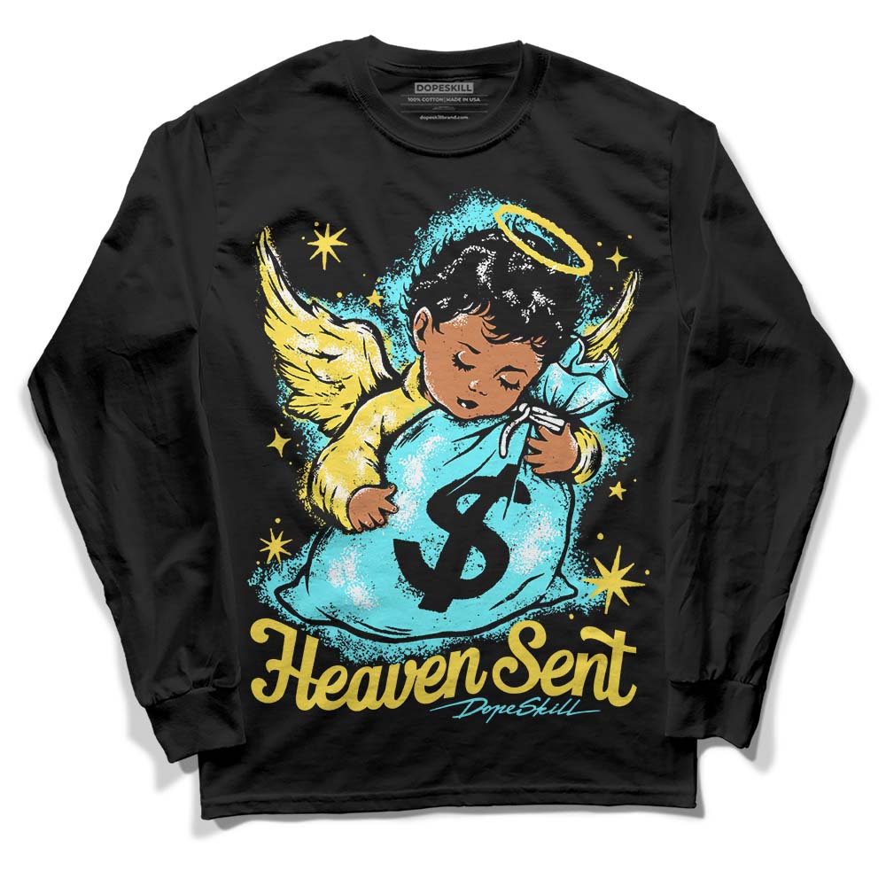 Aqua 5s DopeSkill Long Sleeve T-Shirt Heaven Sent Graphic